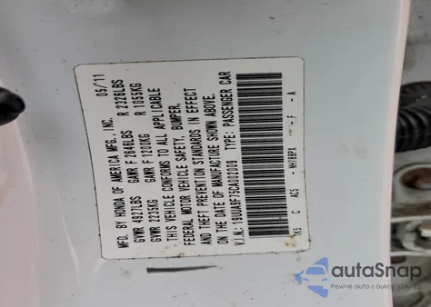 2012 Acura Tl z USA, uszkodzony, nr VIN 19UUA9F75CA002009